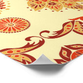 Folklorisches Batik florales ethnisches Muster Poster (Ecke)