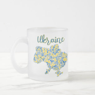 Folklorisches Muster und ukrainische Typografie Mattglastasse