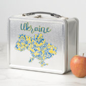 Folklorisches Muster und ukrainische Typografie Me Metall Brotdose (Beispiel)