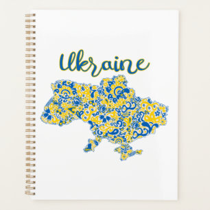 Folklorisches Muster und ukrainische Typografie Planer