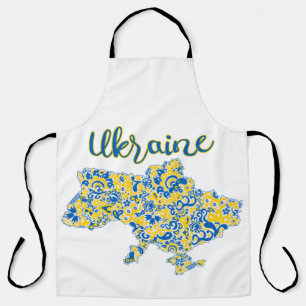 Folklorisches Muster und ukrainische Typografie Schürze