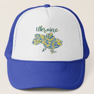 Folklorisches Muster und ukrainische Typografie Truckerkappe