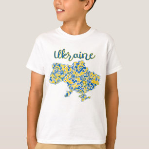 Folklorisches Muster und ukrainischer typografisch T-Shirt