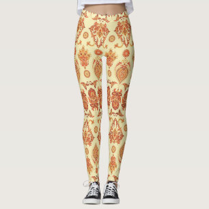 Folkloristisches Batik-Blumen-Volkskunstmuster Leggings
