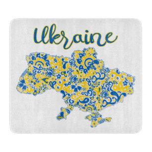 Folkloristisches Muster und ukrainische Typografie Schneidebrett