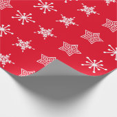 Folkore-Stars im nordischen Stil, weiß und rot, We Geschenkpapier (Ecke)