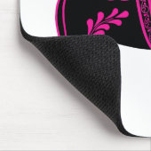 Folkschwarz/rosa Dala Pferd, Folk Friesian Mousepad (Ecke)