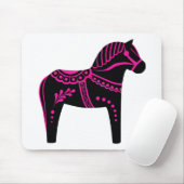 Folkschwarz/rosa Dala Pferd, Folk Friesian Mousepad (Mit Mouse)