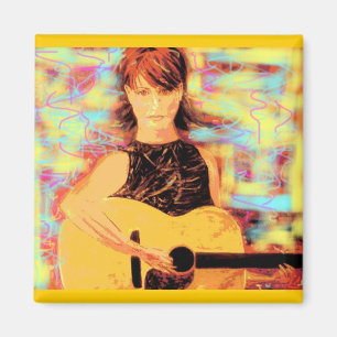 folksinger Mädchen (gelbes Braun) Magnet