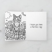 Folkskatzen und Blume Personalisiert zum Geburtsta Karte (Innenseite)