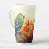 Folksy Blue Parakeets mit Paisley und Blume Milchtasse (Linke Ecke)