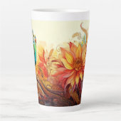 Folksy Blue Parakeets mit Paisley und Blume Milchtasse (Vorderseite)