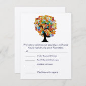 Folksy Blume Tree Whimsical Wedding RSVP Einladung (Vorne/Hinten)