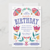 Folksy Bugs Kids Einladung zum Geburtstag (Vorderseite)