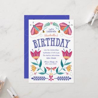 Folksy Bugs Kids Einladung zum Geburtstag