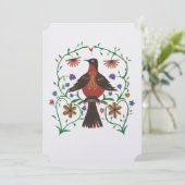 Folksy Classic Wedding Einladung (Stehend Vorderseite)