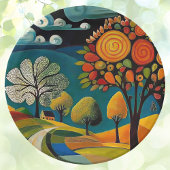 Folksy Country Scene Pappteller