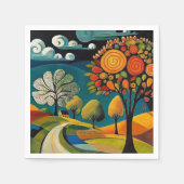 Folksy Country Scene Serviette (Vorderseite)