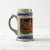 Folksy Orange Cat Bierglas (Links)