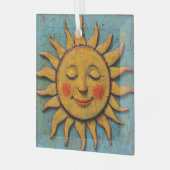 Folksy Sun Ornament Aus Glas (Vorderseite links)
