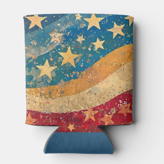 Folksy US Flagge Dosenkühler (Rückseite)