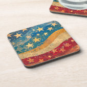 Folksy US Flagge Getränkeuntersetzer (Linke Seite)