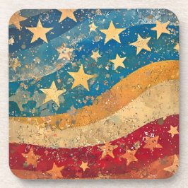 Folksy US Flagge Getränkeuntersetzer