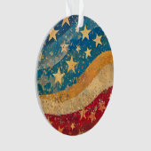Folksy US Flagge Ornament (Vorderseite)