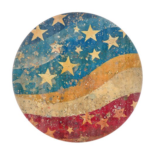 Folksy US Flagge Schneidebrett (Vorderseite)