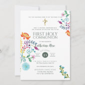 Folksy Wildblume Heilige Kommune Einladung Wasserf (Vorderseite)