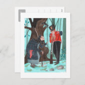 Folktale Fairytale | Die Tinderbox | Blau Feiertagspostkarte (Vorne/Hinten)