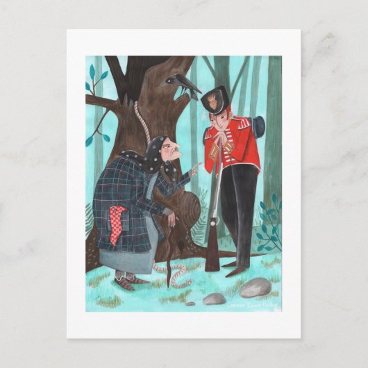 Folktale Fairytale | Die Tinderbox | Blau Feiertagspostkarte (Vorderseite)