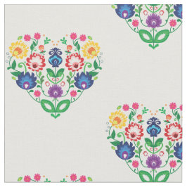 Folktische Blume - herzförmige Zusammensetzung Stoff