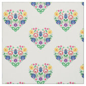 Folktische Blume - herzförmige Zusammensetzung Stoff (Muster)