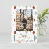 Folky Fall Foto Feiertagskarte (Stehend Vorderseite)