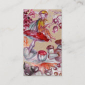 FOLLET VON MUSHROOMS Red White Floral Fantasy Kraf Visitenkarte (Rückseite)