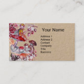 FOLLET VON MUSHROOMS Red White Floral Fantasy Kraf Visitenkarte (Vorderseite)