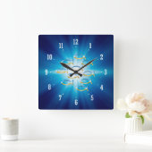Follow Him - Christian Fish Symbol Wall Clock Quadratische Wanduhr (Zuhause)