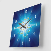 Follow Him - Christian Fish Symbol Wall Clock Quadratische Wanduhr (Winkel)