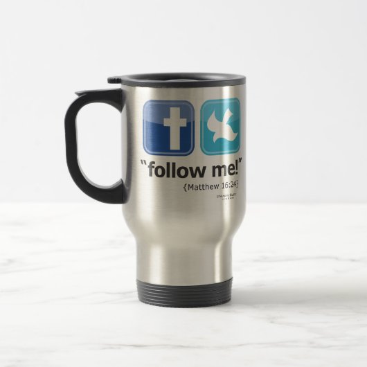 "Follow-me!" Reise/Pendler-Tasse Reisebecher (Links)