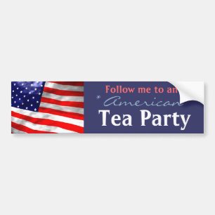 Follow-me zu einem amerikanischen Tee-Party Autoaufkleber
