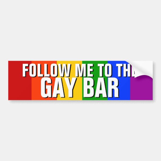 FOLLOW-ME ZUM HOMOSEXUELLEN BAR AUTOAUFKLEBER (Vorne)