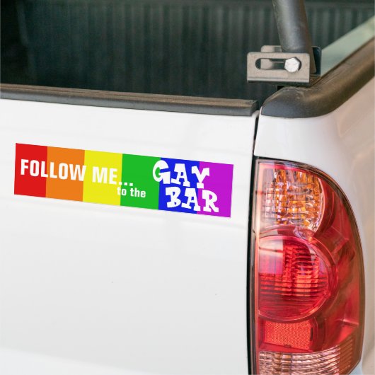 FOLLOW-ME ZUM HOMOSEXUELLEN BAR AUTOAUFKLEBER (Auf Lkw)