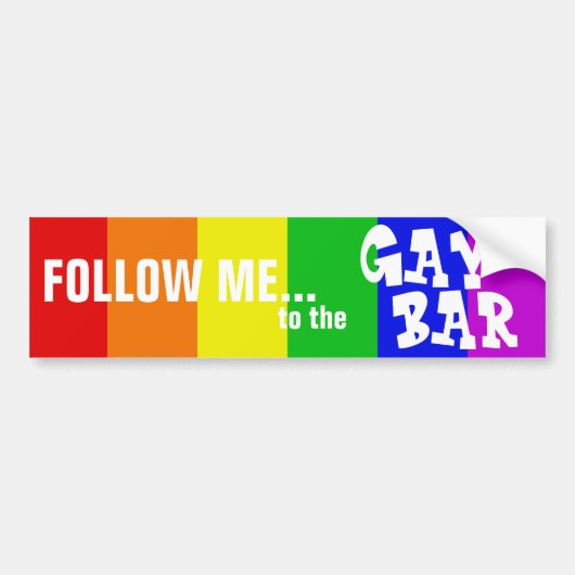 FOLLOW-ME ZUM HOMOSEXUELLEN BAR AUTOAUFKLEBER (Vorne)