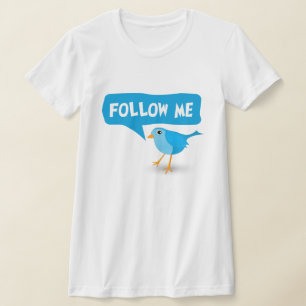 Follow-meTwitter-blaue T-Shirt