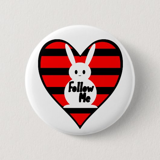 Follow-meweiß-Kaninchen Button (Vorderseite)