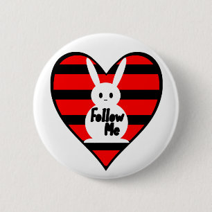 Follow-meweiß-Kaninchen Button