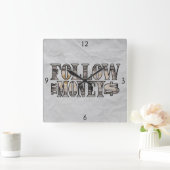 Follow the Money ~ Bill Square Wall Clock Quadratische Wanduhr (Zuhause)