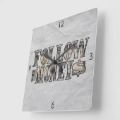Follow the Money ~ Bill Square Wall Clock Quadratische Wanduhr (Winkel)