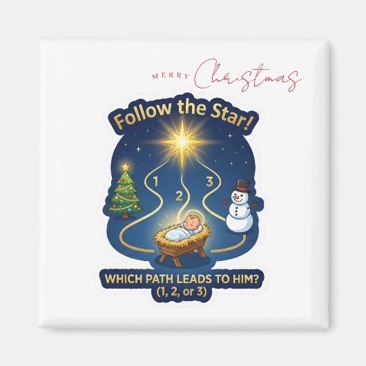 Follow the Star Maze Game Nativity Christmas Magne Magnet (Vorne)